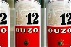 When in Greece Ouzo ! Poster Metal Sign Decor - 8 x 12inch Bar Pub Garage Man Cave Wall Art