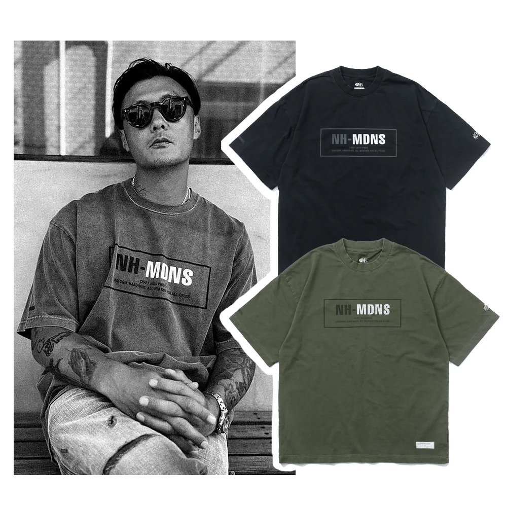 

Летняя модная футболка MDNS свободного кроя с коротким рукавом для мужчин, дышащая, из хлопка, с принтом, повседневный топ, молодежная, с круглым вырезом