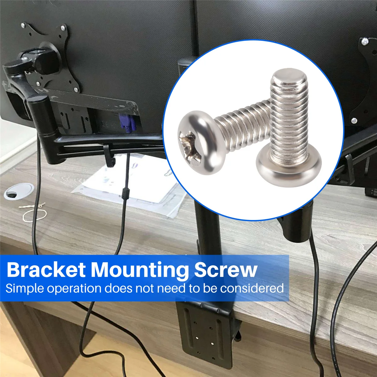 Activity 10 Pieces Computer TV LCD Monitor Stand Bracket Mounting Screw M4x10mm