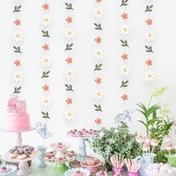 2/3M Daisy Flower Garland Pendant Paper String Hanging Ornaments Birthday Baby Shower Wedding Party Decoration Photo Props Decor