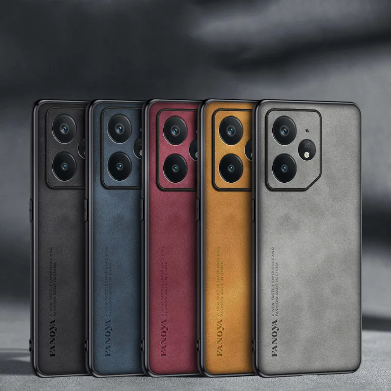 EUCAGR Luxus Schaffell Leder Silikon Telefon Zurück Fall Abdeckung Für Realme Neo 7 7S Stoßstange Coque Für Realme Neo7X