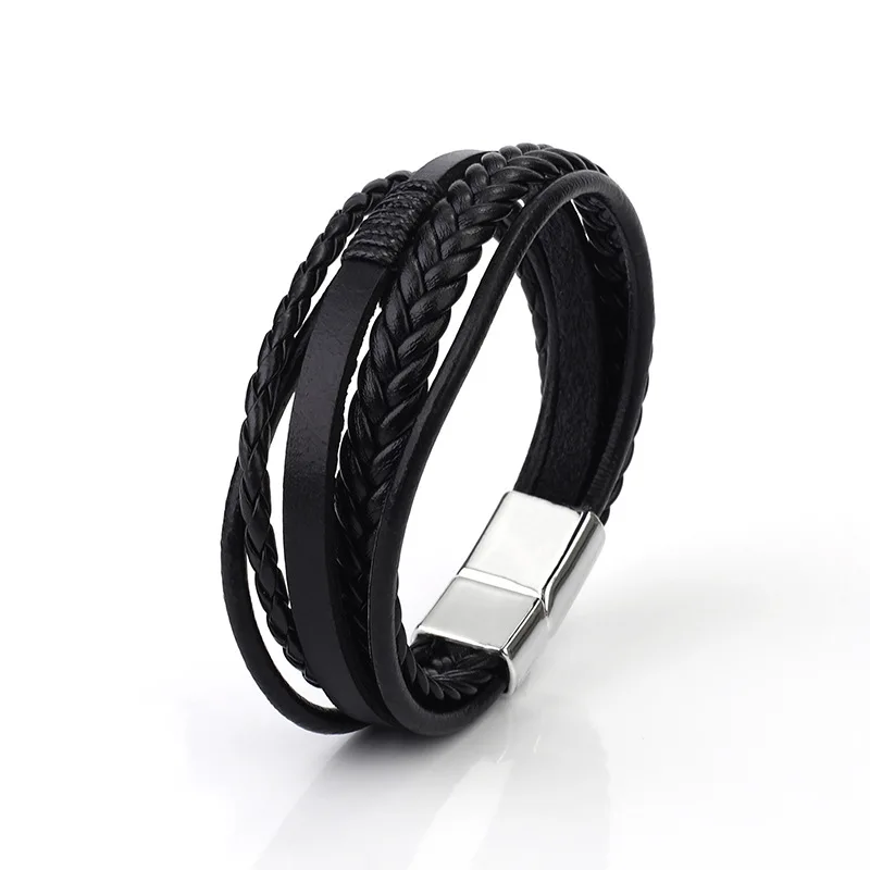 lether bracelet men New Style Hand-woven Multi-layer Combination Accessory Fashion Man Jewelry Wholesale Dropshipping