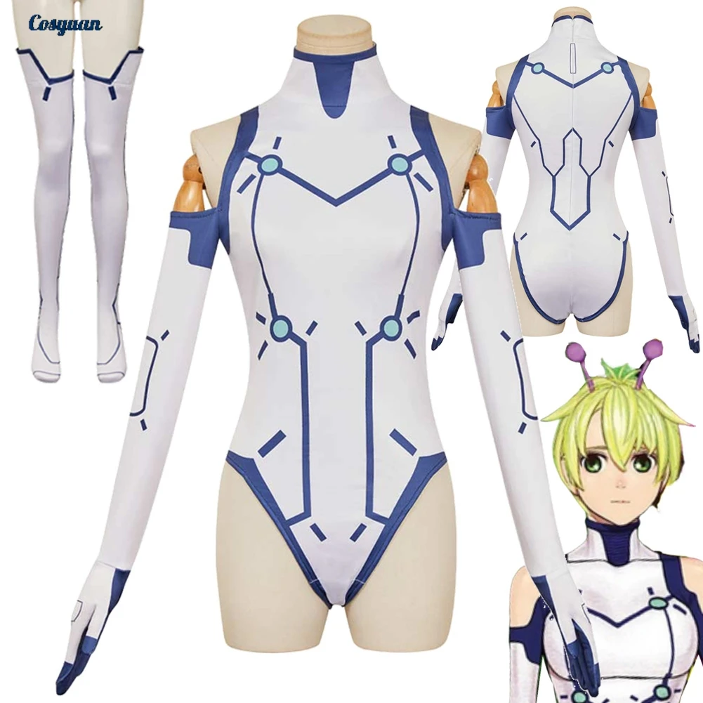 

Anime Dan Dadan Cosplay Vemola White Jumpsuit Socks Clothing Hallowmas Carnival Roleplay Costume Suits Outfit For Women Adult