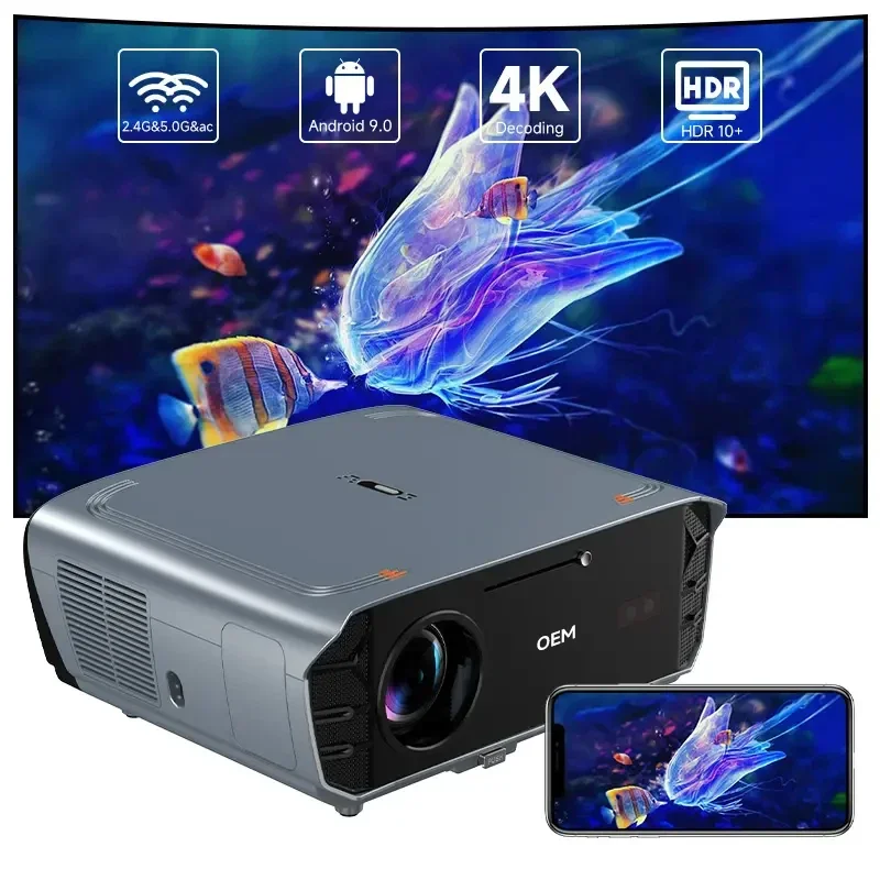 2025 the Best 4K Pro TV Video Multimedia Projectors with Gaming Hub FHD HDR10+ Wireless Smart Portable Projector with Remote