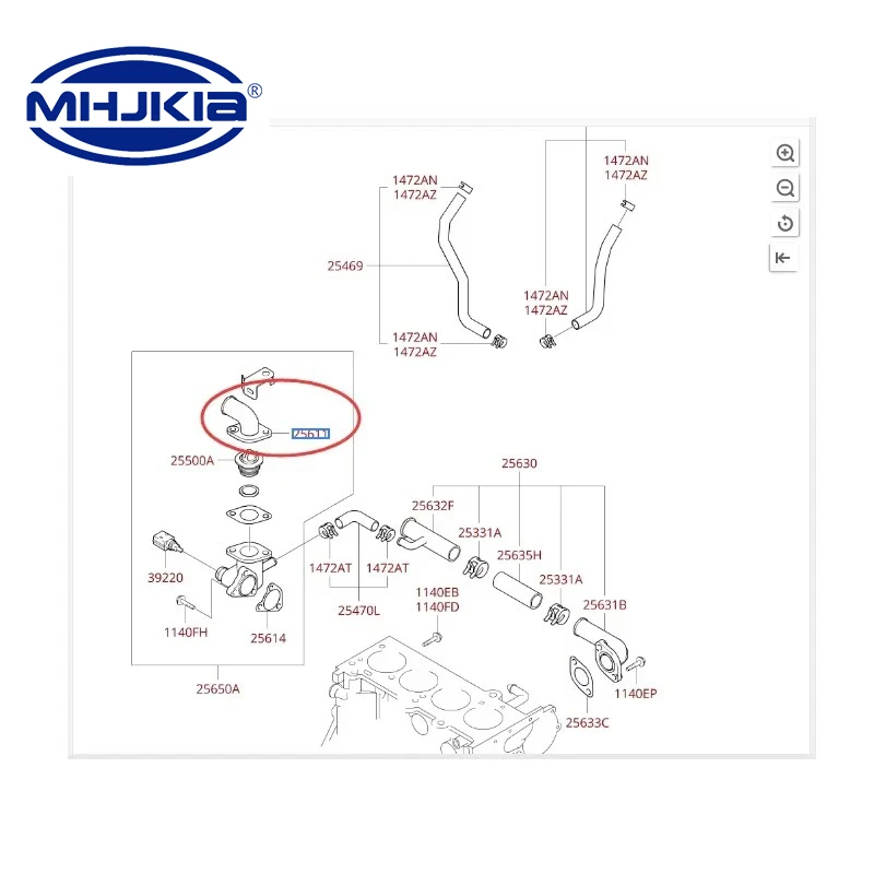 25613-27000 Voor Hyundai SANTA FE ELANTRA TRAJET KIA SPORTAGE CERATO Korea auto producten Onderdelen Koelvloeistof Thermostaat Behuizing