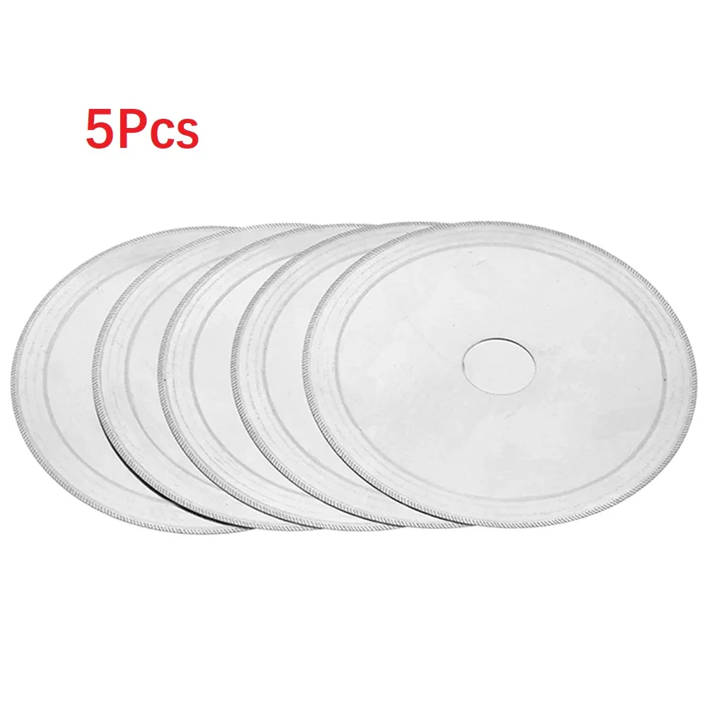 saw-blades-lapidary-blade-power-tool-3-4\-hole-5pcs-cutting-disc-diameter-45\'\'-silver-thin-for-jewelry-gems