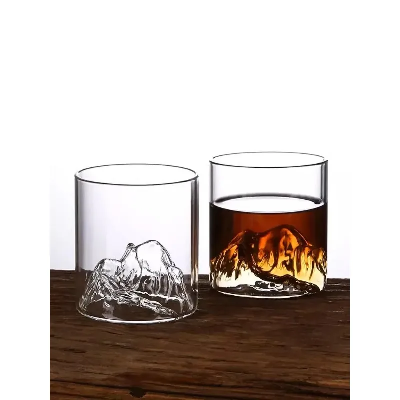 Japanese Whisky Glass Cup Creative Iceberg Design Glass Cup Mountain Water Glass Glacier Mug Fuji Artwork Gift