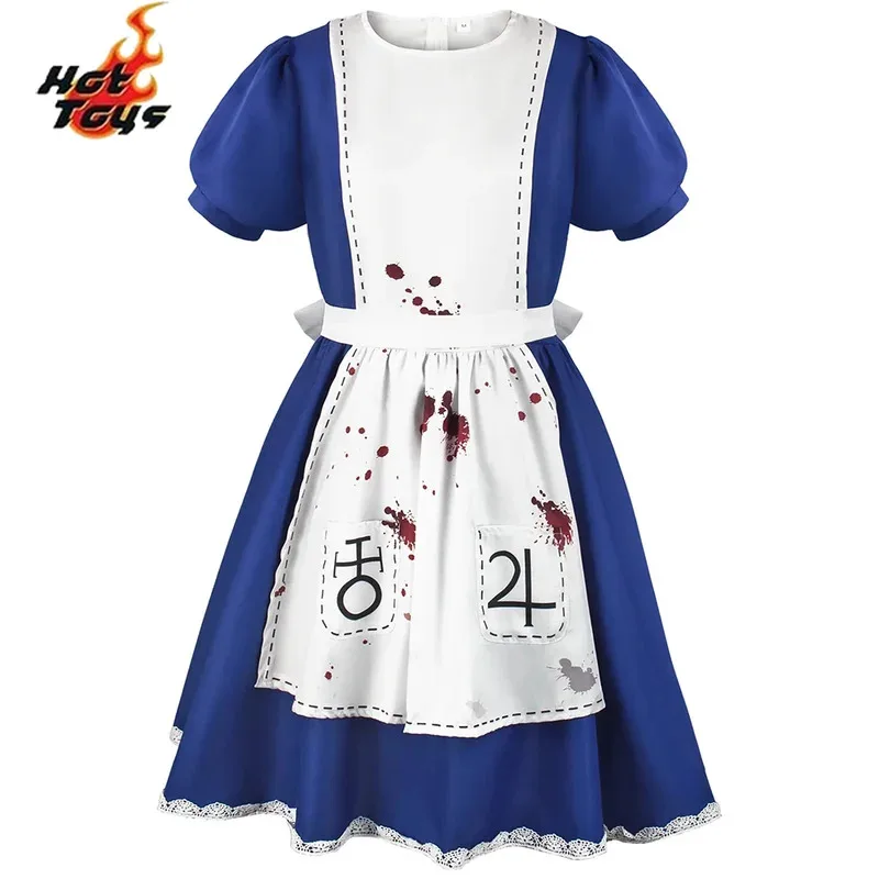 Anime alice loucura retorna cosplay avental de empregada vestido jogo loucura retorna alice cosplay traje para meninas festa de halloween