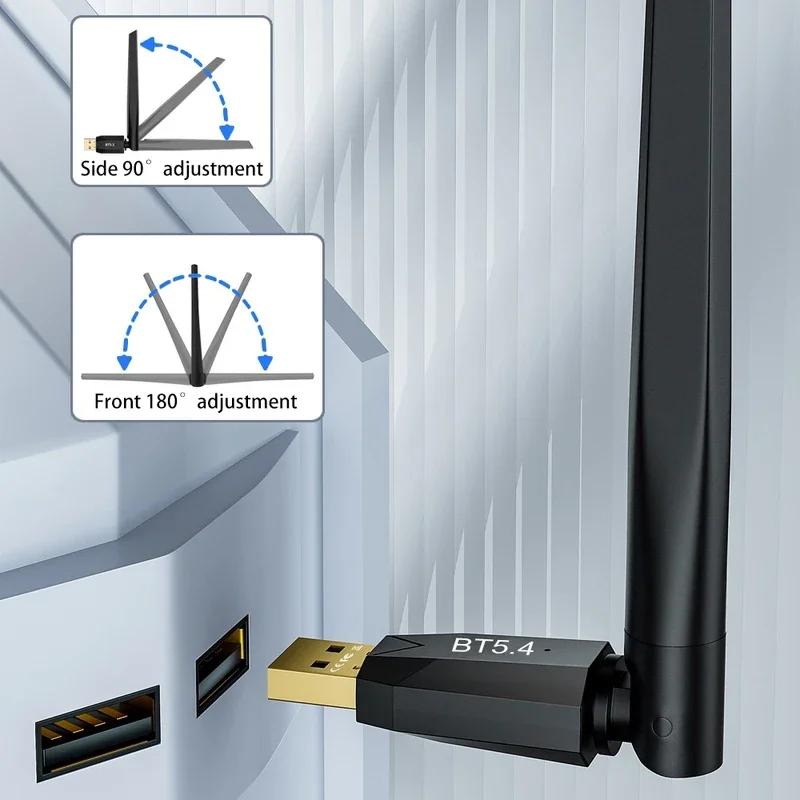 150M 블루투스 5.4 어댑터 USB 블루투스 동글 드라이버 무료 윈도우 11/10/8.1 마우스 키보드 오디오 수신기 송신기