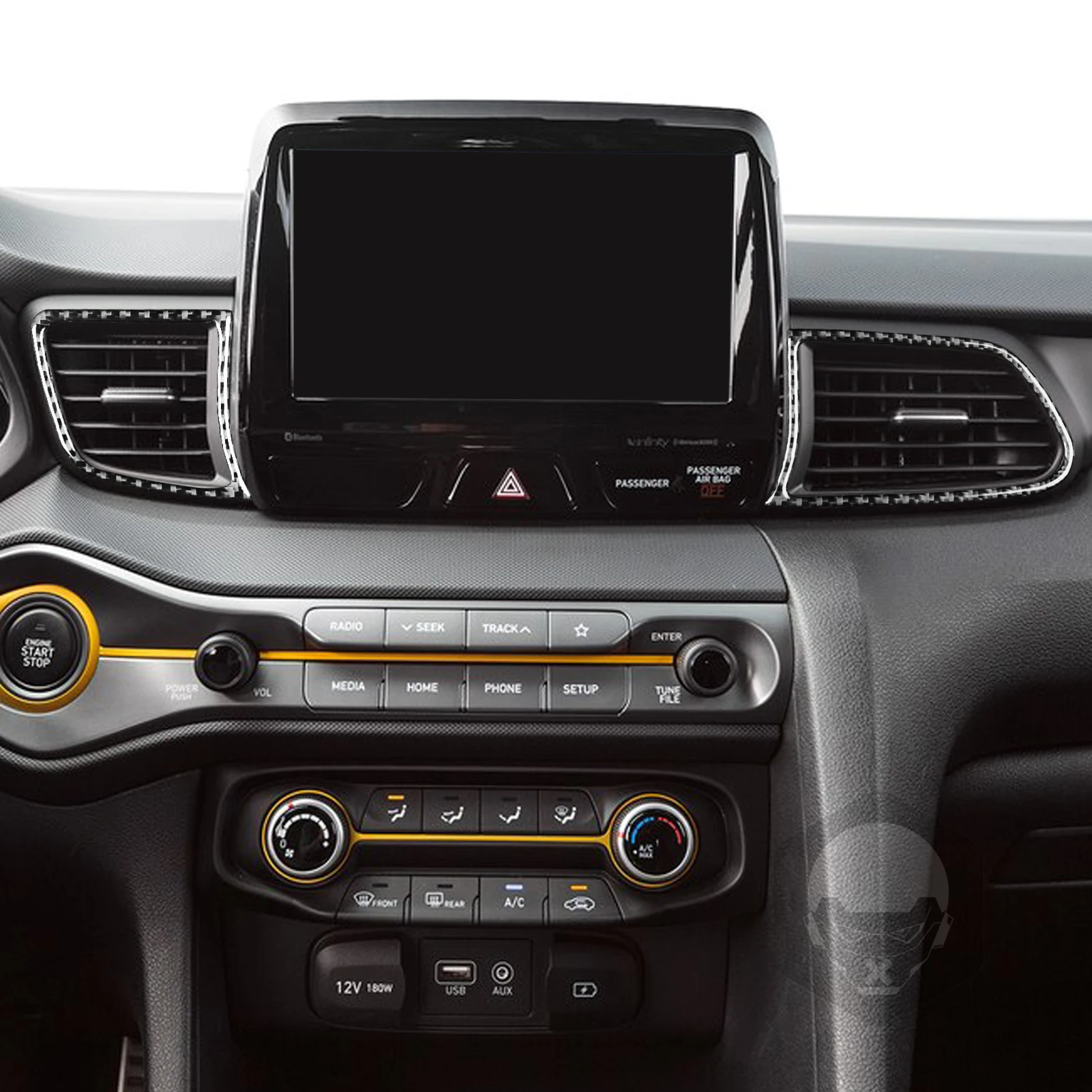 For Hyundai Veloster 2019 2020 2021 2022 2023 Accessories Carbon Fiber Car Interior Gear Door Panel Trim Sticker Decoration
