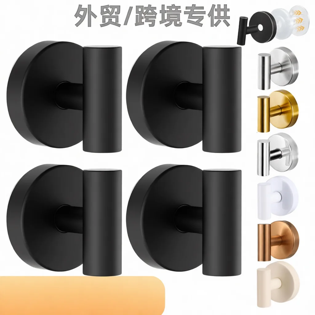 Sturdy Stainless Steel Vacuum Suction Hanger Punch Free Hook Wall Organizer For Bathroom Shower Glass Door Windows