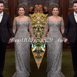 Silver Wedding Bridal Gowns 2025 Elegant Lace Applique Bridal Gowns Formal Dresses Customised vestidos de fiesta elegantes