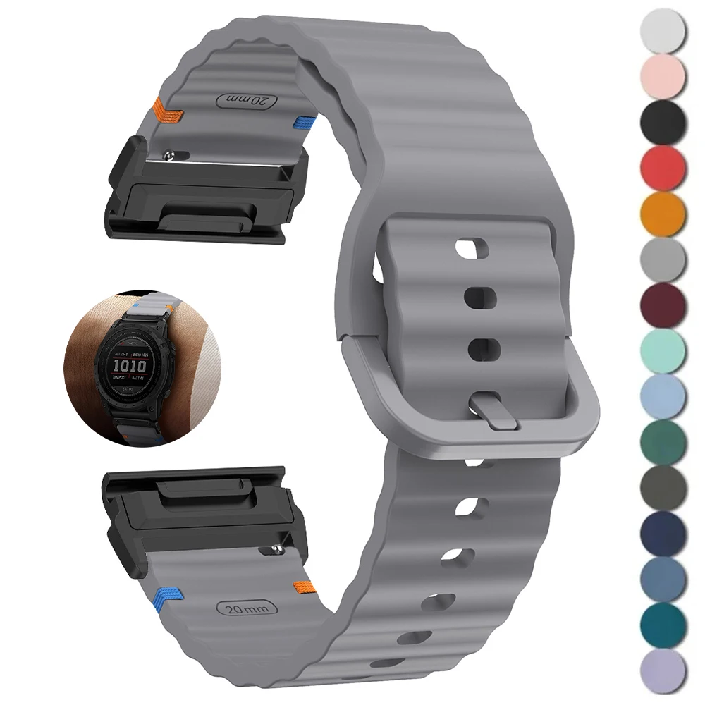 22mm 26mm Silicone Strap For Garmin Fenix 8 E 7 7X 6X Pro 5XPlus Epix Pro Gen 2 47mm 51mm/Enduro 3 QuickFit Watchband Bracelet