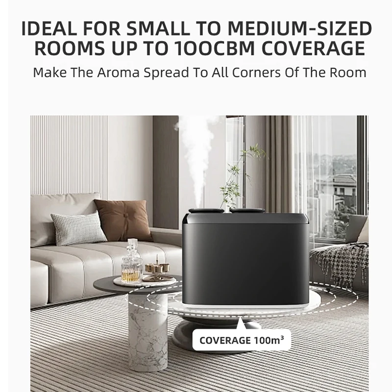 充電式アロマディフューザー Bluetooth 水なしエッセンシャルオイルディフューザーホーム芳香装置ダブルヘッドアロマディフューザー