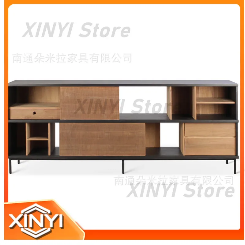 Designer Irregular Wooden TV Stand for RH TV Cabinet Storage Unit