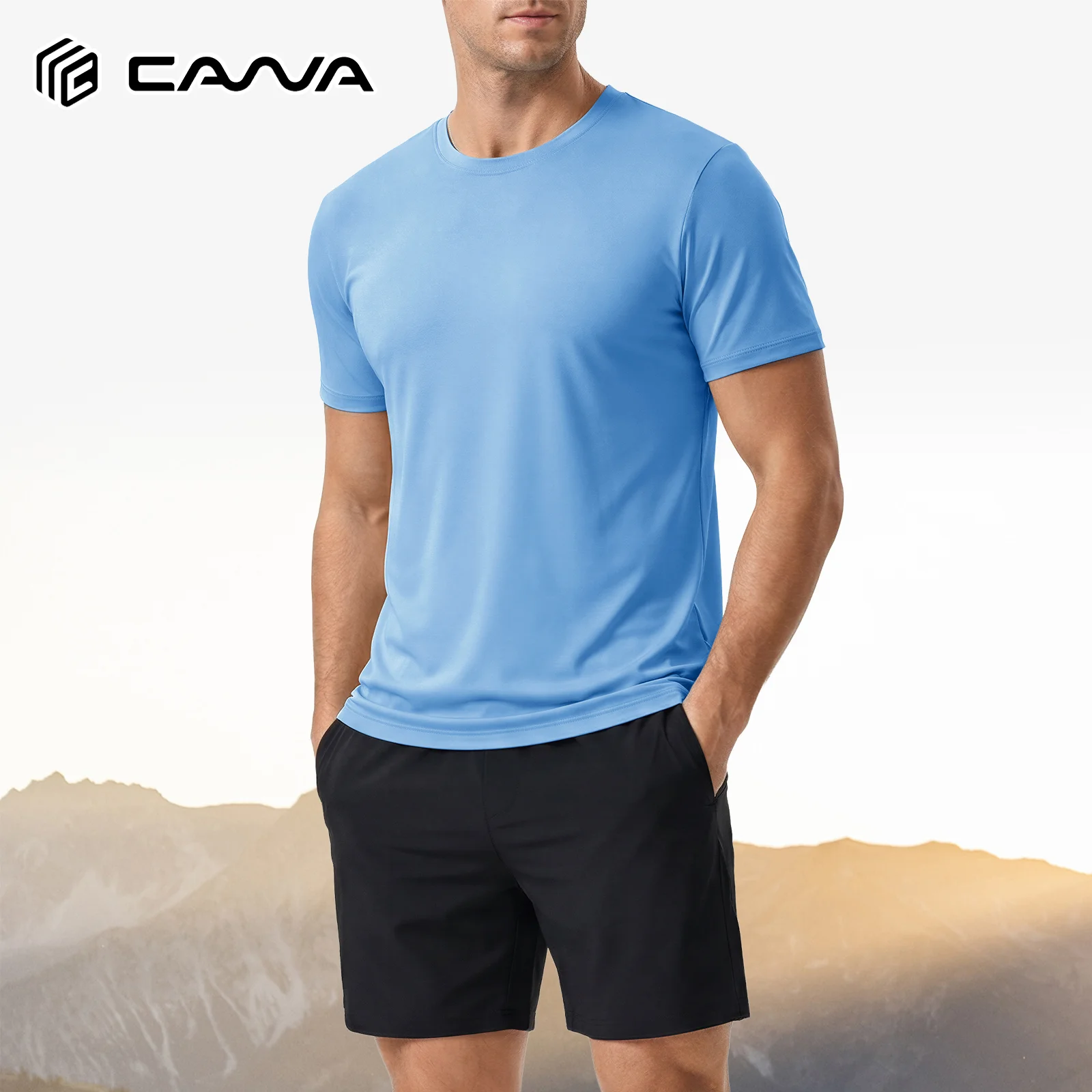 Herren Kurzarm UPF 50+ Shirt Sonnenschutz SPF UV Feuchtigkeitsableitend Leichtgewichtig Schnelltrocknend Schwimm-Rashguard Athletisches Laufshirt