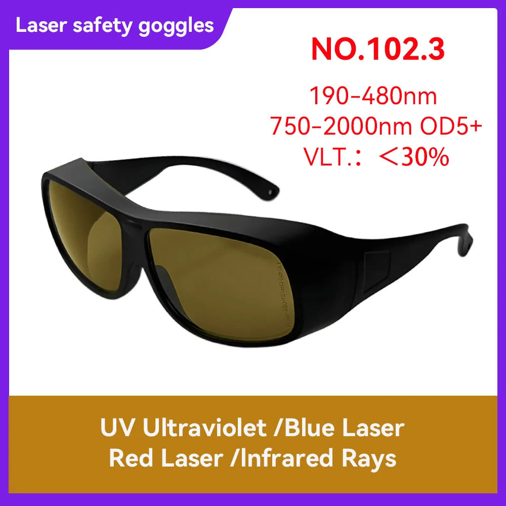 Multi-Wavelength Laser Safety Glasses 190-480nm OD5+ 750-2000nm Dual 1064nm&532nm Protection for Beauty Machine IPL Hair Removal