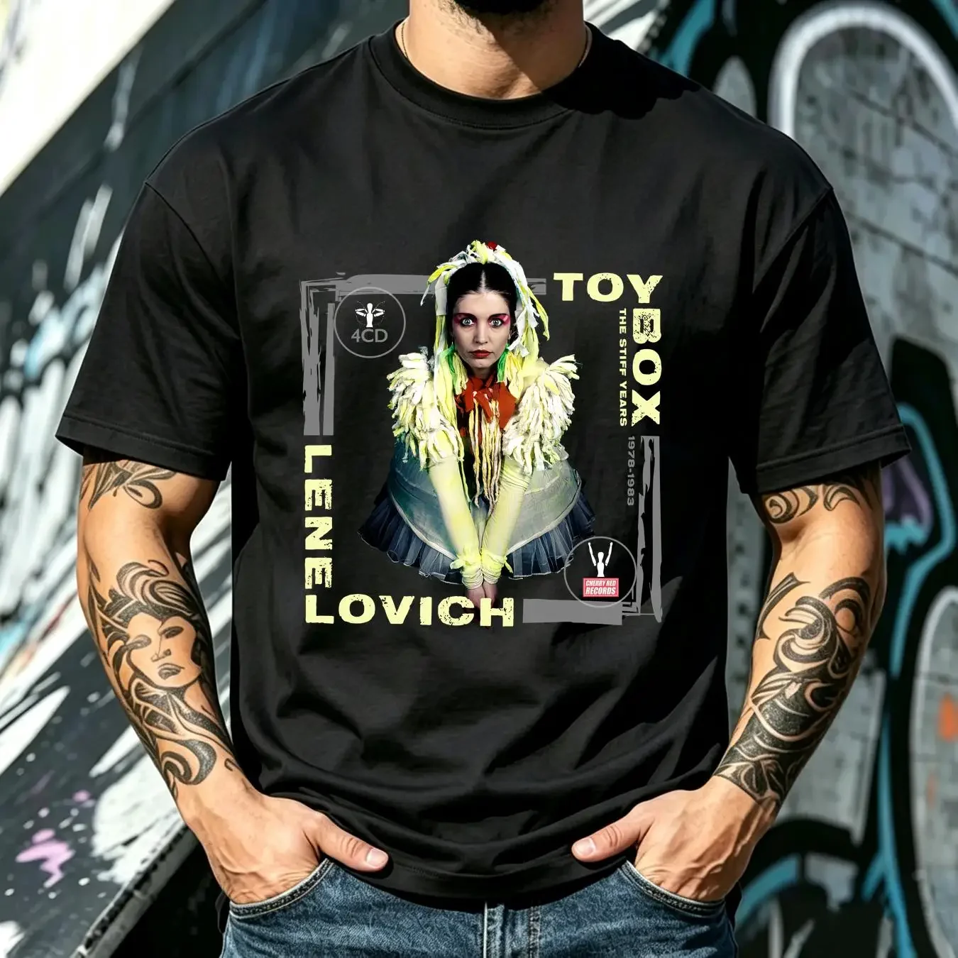 washed T Shirt Lene Lovich Toy Box The Stiff Years 1978 1983 T108 long or short sleeves vintage Washed Stretched streetwear