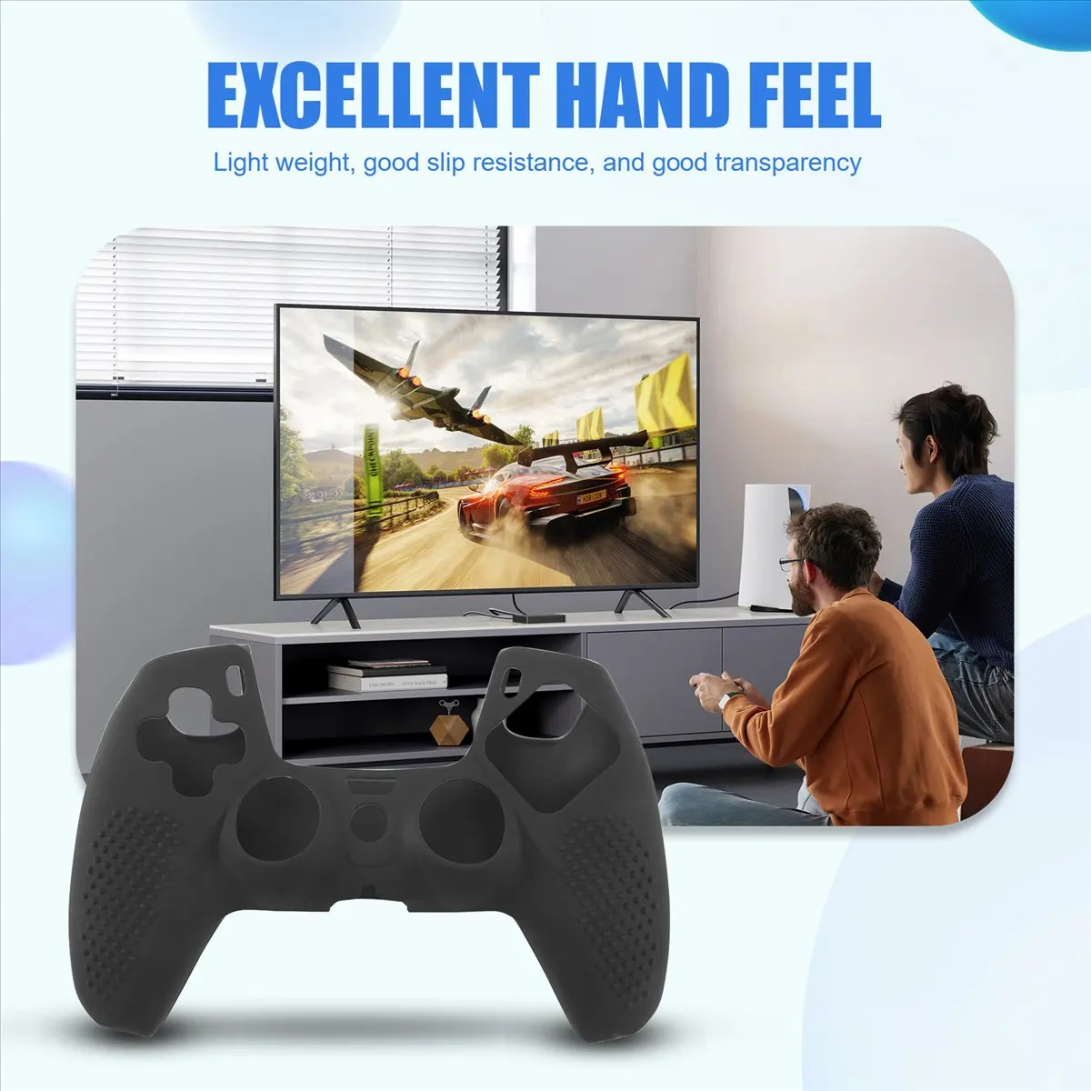 A40I للغطاء الواقي من السيليكون لوحدة التحكم لغطاء المقبض غير القابل للانزلاق (أسود)