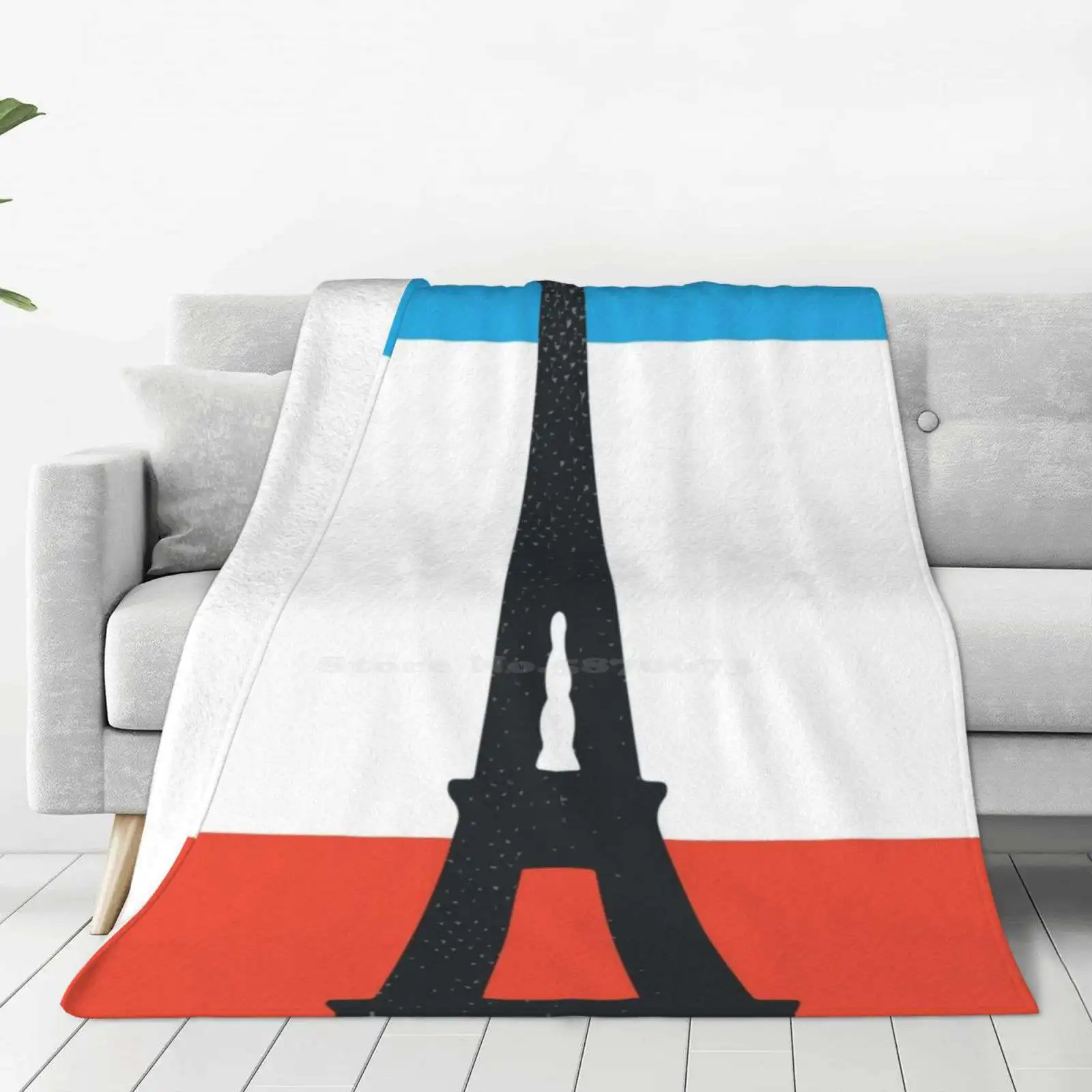 Paris New Print Novelty Fashion Soft Warm Blanket Paris France Eiffel Tower Flag Traveling