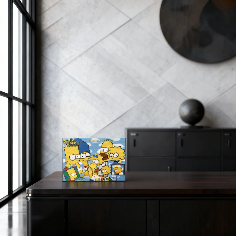 4081pcs MOC The Simpsons Buste Sculptures Mosaic Model Building Blocks Creative Gift DIY Display Decor Adult Premium Kids Desk