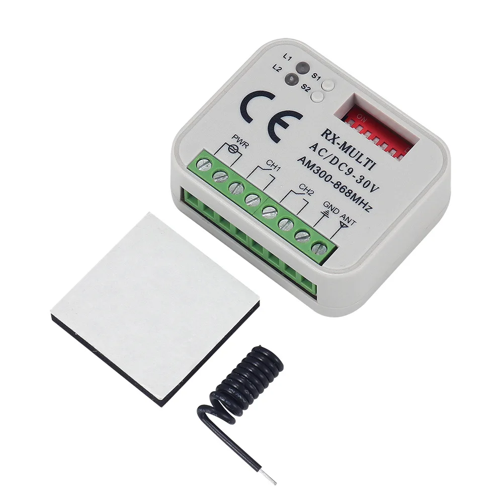 Ricevitore multifrequenza, compatibile con 300MHZ-868mhz, 300MHz, 310MHz, 315MHz, 318MHz, 390MHz, 433,4 MHZ, 433MHz, 433,92mhz, 868MHz, 868,8mhz codice di rotolamento, codice fisso, codice di apprendimento