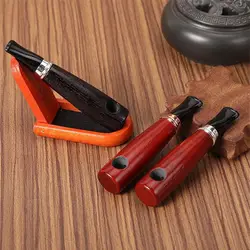 New Handmade Tobacco Pipe Small And Portable Compact Cigar Style Straight Aooka Wood Filter Pipe Smoking Set