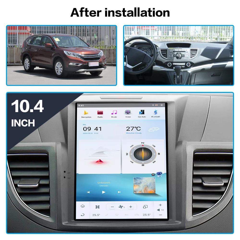 256G Screen Carplay Android 13 Car Radio 2 Din Stereo Receiver For Honda CRV 2012 2013 2014 2015 2016 GPS Unit Audio Recorder