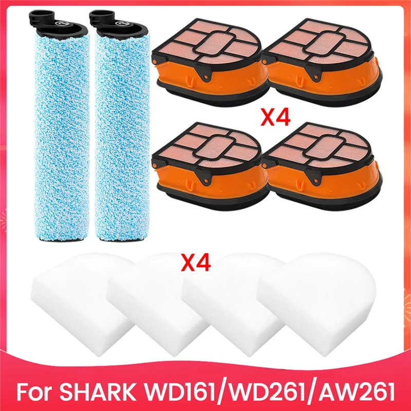 AD24 Rollenbürste und Filterersatz für Shark WD161 WD261 WD101 WD201 AW261 AW302 Staubsaugeraufsatz