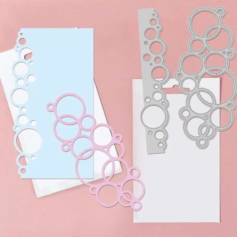 3pcs Bubble Embossing Template Frame Carbon Steel Border Edge Die Cuts for Scrapbooking Card DIY Craft Decoration