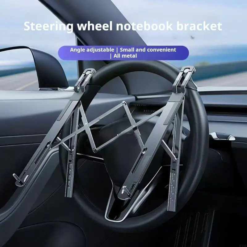 Steering Wheel Mounted Stand With Spacious Platform For Laptops And Tablets During Travel F19E