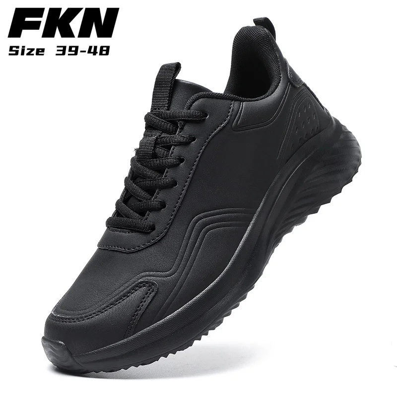 

Plus size men's casual sports shoes breathable lightweight PU leather walking shoes fashion comfortable soft-soled walking shoes