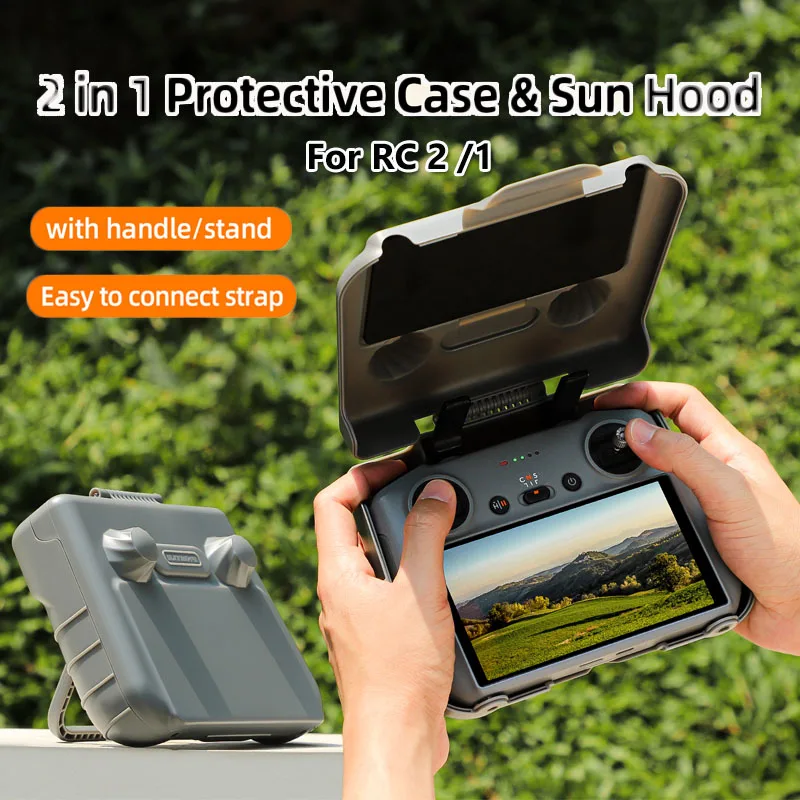 

2-in-1 Sunshade Storage Box for DJI RC 2/1 Portable Visor Hood Flip Cover Design Quick Release Protective Case Perfect for RC 2