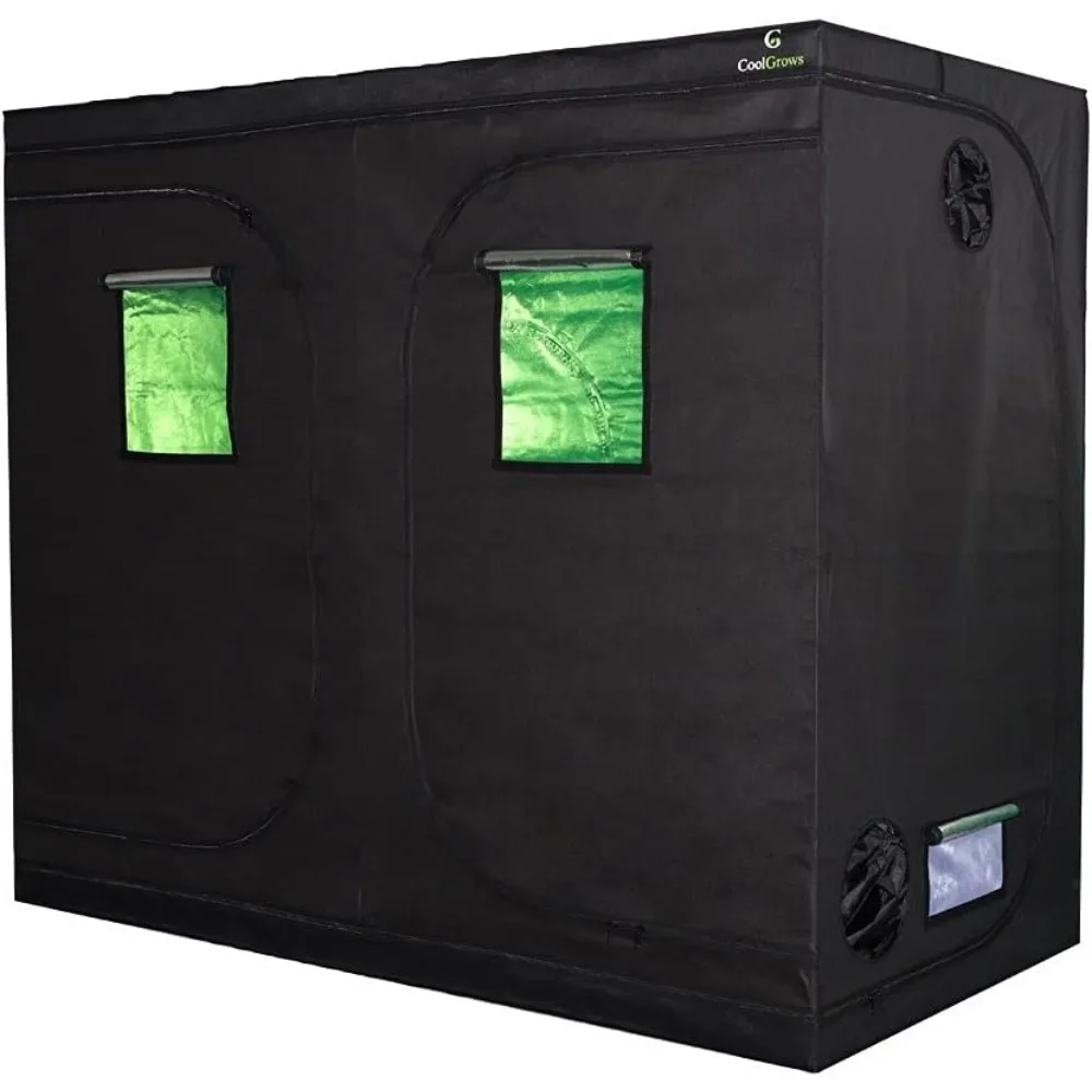 

96"x48"x80" Mylar Hydroponic Grow Tent Grow Room with Obeservation Window and Removable Floor Tray for Indoor Plant Growing