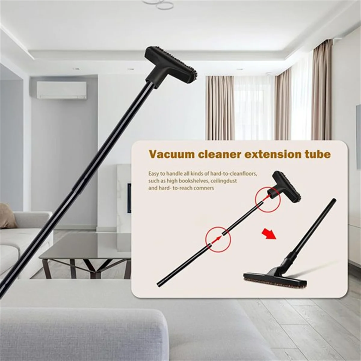 ABKR 12PCS Accessori per aspirapolvere universali Aspirapolvere da 1-1/4 pollici Spazzola di prolunga Bacchetta Ugello Bocchetta per fessure Bagnato Asciutto