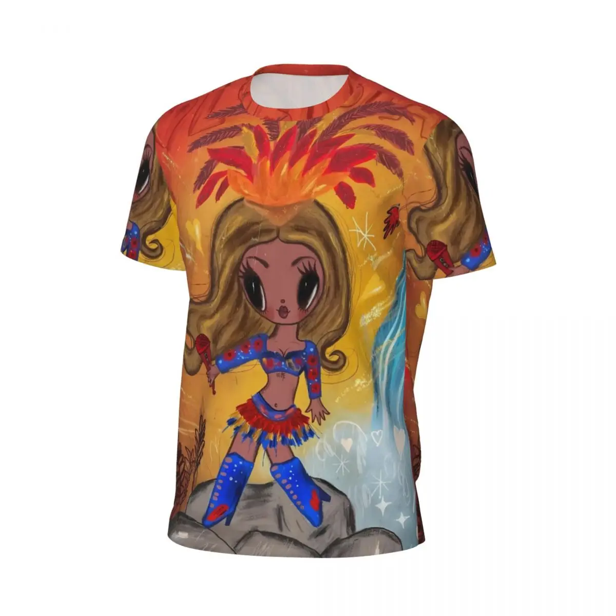 K-Karol G Colombia Carnival Fan Art Running T Shirt Trending T Shirts Male Streetwear Tee Shirt Summer Short-Sleeved Custom Tops