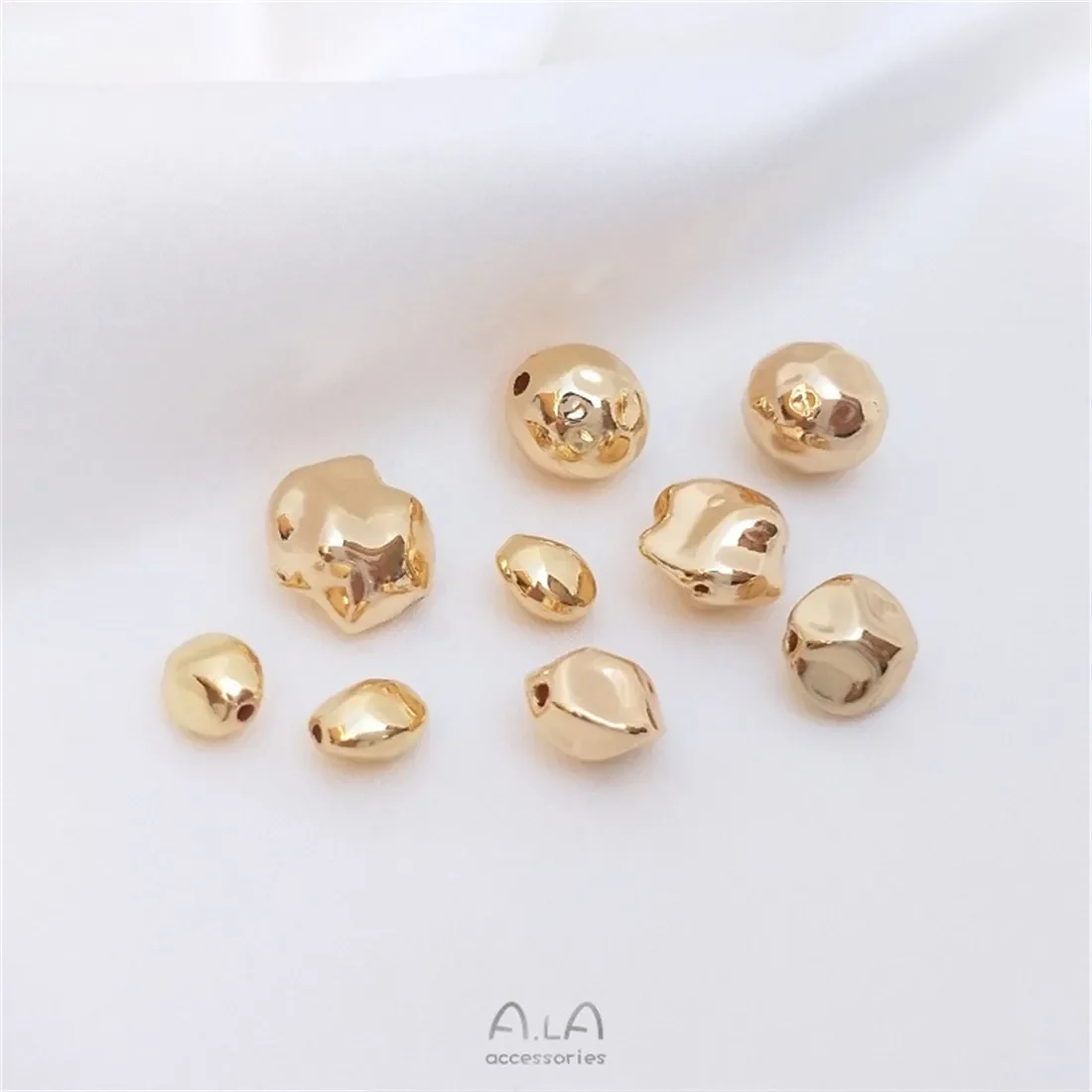 14K Gold-filled Stone Loose Beads Non-specification Special-shaped Beads Rice Beads Handmade DIY Bracelets Earrings Jewelry Bead