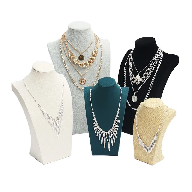 Jewelry Mannequin Portrait Model Counter Neck Jewelry Holder Mould