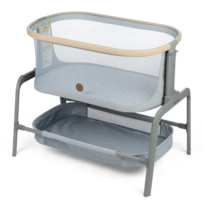 Iora Bassinet Classic Slate: Portable Baby Bassinet, Infant Bedside Sleeper Crib, Height Adjustable, Breathable Mesh, Large Sto