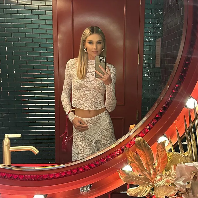 2025 Donne di Estate Sexy Hollow Girocollo a maniche lunghe in pizzo irregolare Serts Abiti Vestido Plus Size 9XL 8XL 7XL 6XL XXXXXL