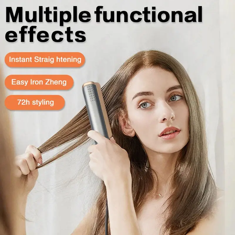 Professional electric two-in-one ceramic-coated straightener and curling iron, suitable for salon and home styling design