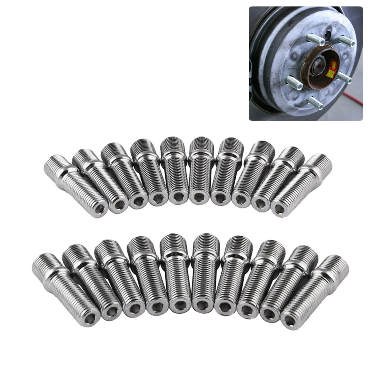 1 Piece Extended Wheel Studs Conversion Tall Lug Bolts Screw Adapter Kit High Quality (M12x1.25,M12x1.5,M14x1.25,M14x1.5)