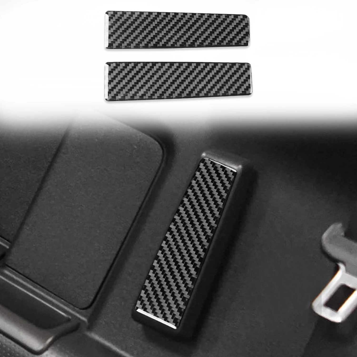 

For Toyota FJ Cruiser 2007-2023 Car Accessories Real Carbon Fiber Interior Rear Door Handle Cover Trim 2pcs