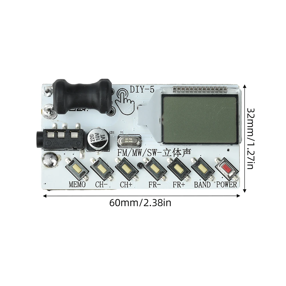 87-108mhz FM MW SW Radio Receiver Module 12 24h Clock Display Auto Manual Station Save Sleep Timer Low Consumption Portable DIY