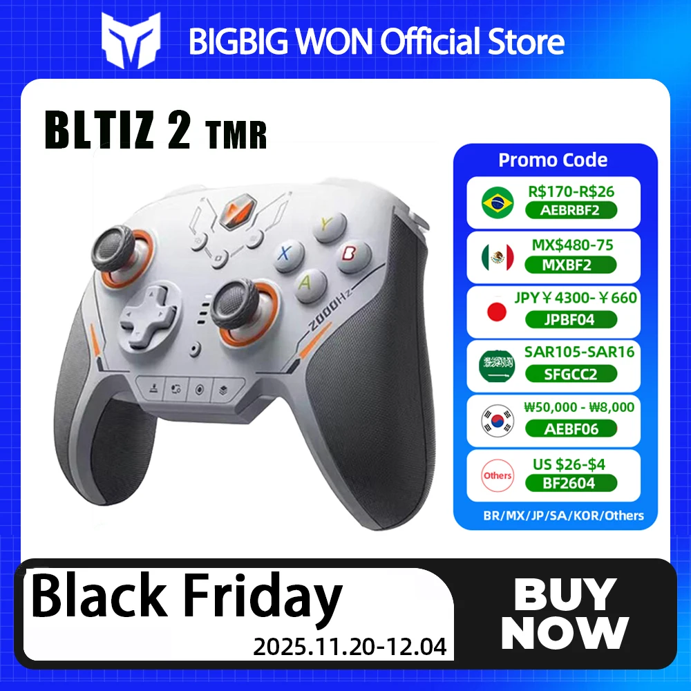 

BIGBIGWON Blitz 2 Pro Беспроводные Bluetooth-геймпад Соматосенсорные контроллеры Индивидуальные джойстики TMR 2000 Гц для NS PC Steam Game