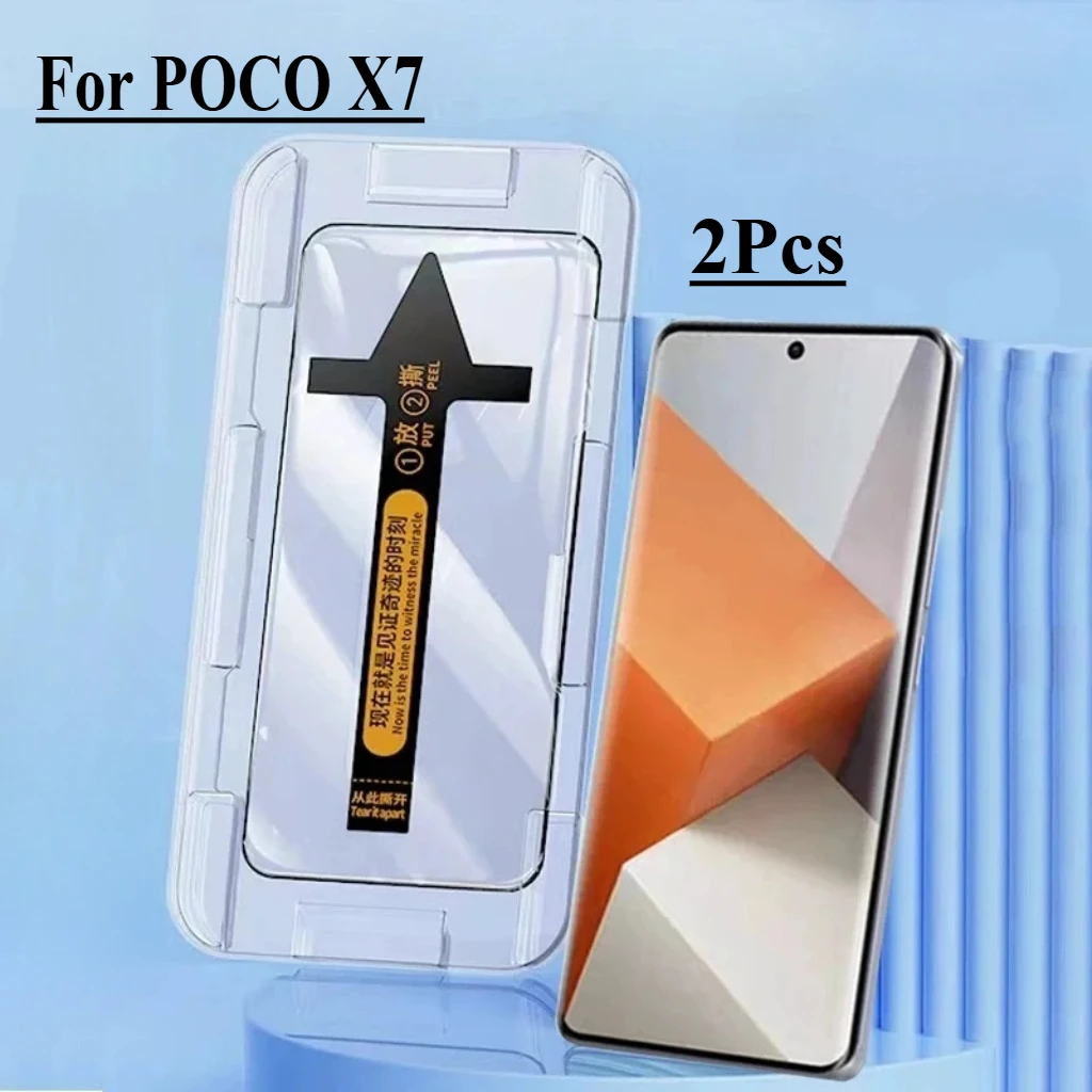 2 шт. закаленное стекло для Xiaomi POCO X7 Защитная пленка для экрана Poco X7 с кухонным установочным инструментом