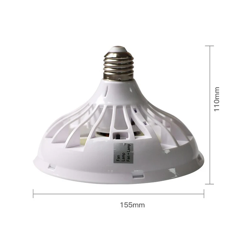 Ventilador de Teto com Lâmpada LED, Lâmpada para Casa, Escritório, Mercado Noturno, Sala de Livro, Universal, 2 em 1, AC 220V, 12W, E27