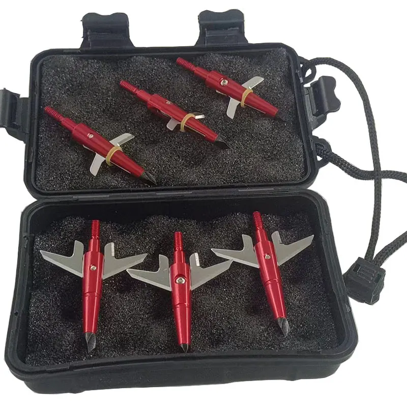 

6/12pcs 100Grain Arrow Heads Tips Broadheads with 2 Expandable Blade Compound Recurve Crossbows Hunting Arrow Accessories