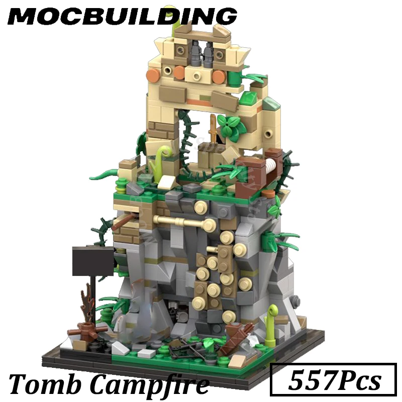 Lagerfeuer Videospiel Grab Diorama Display Modell Moc Bausteine Ziegel Spielzeug Bau Geschenk Weihnachts geschenk