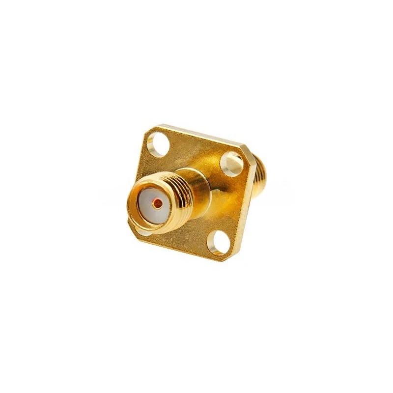 SMA Female to Female Flange Mount RF Adapter, SMA-KFK-1 SMA-KFK-9 SMA-KFKG-6 4-Hole Panel Fixed Coaxial Connector DC-6GHz